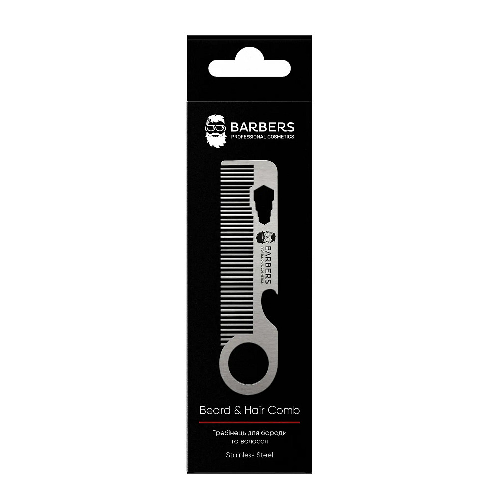 Металлическая расческа для бороды и волос Metal Comb Barbers Киев - изображение 4