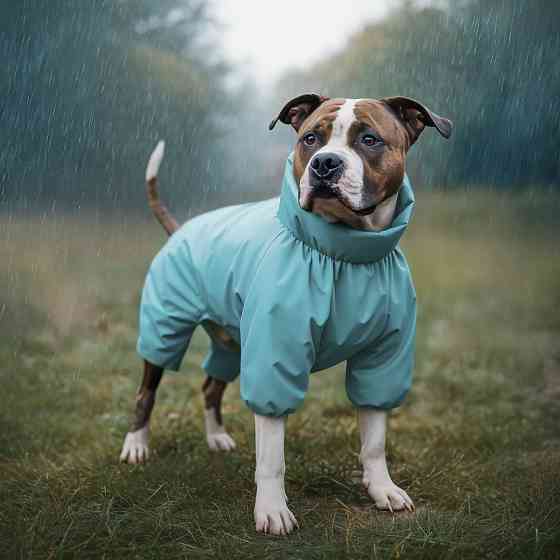 Дощовик для собак WAUDOG Clothes, водонепроникний, S32, В 47-50 см, С 35-38 см, блакитний Київ