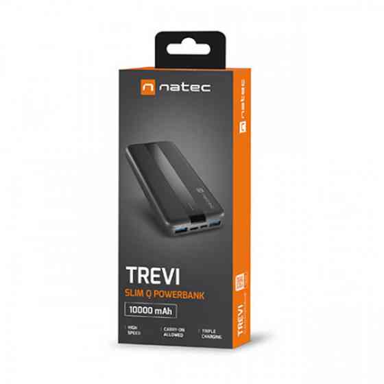 УМБ Natec 10000mah Trevi SlimQ 2xUSB QC 3.0 20W +PD Type-C18W чорна (NPB-1923) Киев