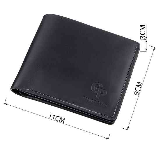 Функціональне портмоне унісекс на магніті Чорне (GRANDE PELLE) Київ