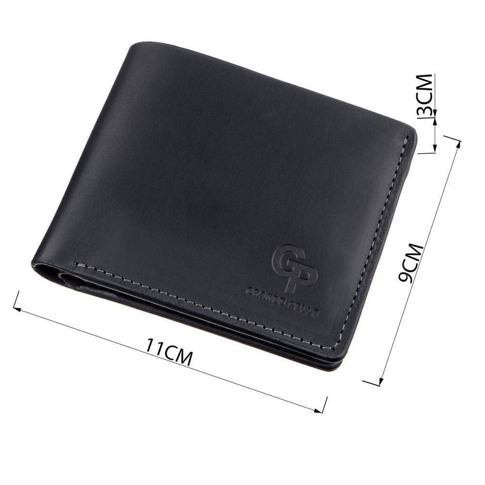 Функціональне портмоне унісекс на магніті Чорне (GRANDE PELLE) Київ - фото 1