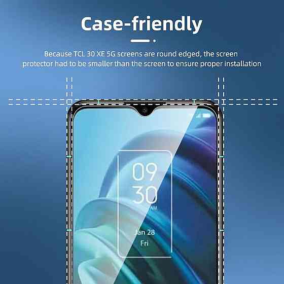 Захисне скло для TCL 30 XE 5G 2 шт чорне 0.33 мм 9H ультрапрозоре загартоване без бульбашок олеофобне Київ