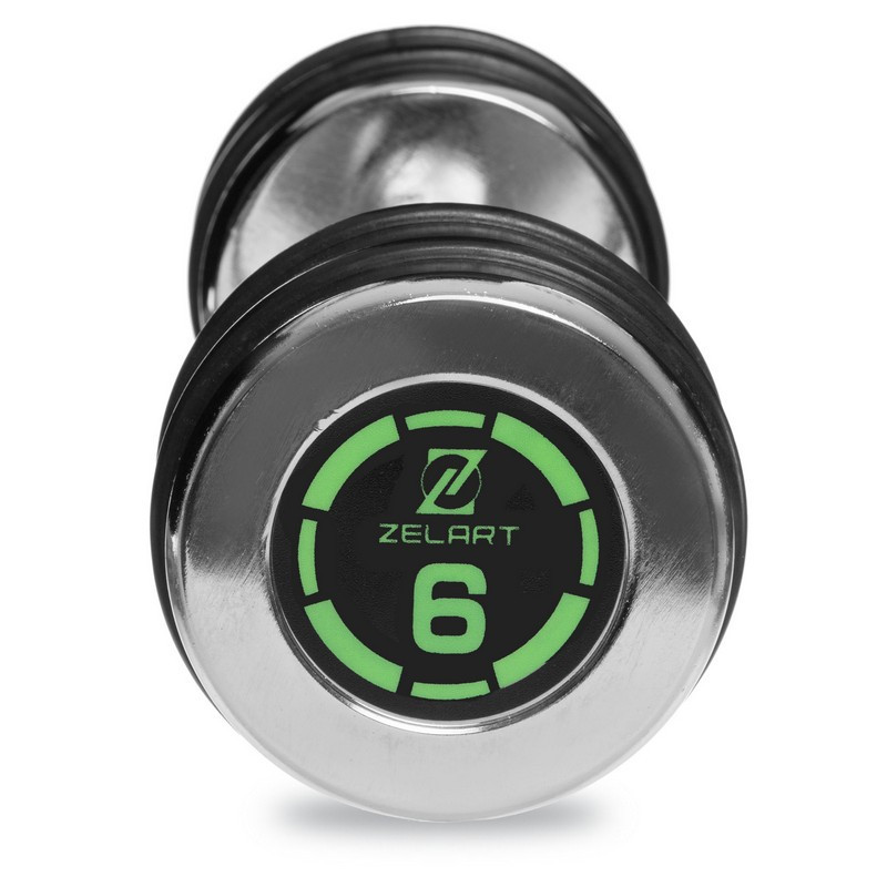 Гантель 6 кг хромована Zelart-2622-6 Гантелі, гирі, штанги та диски Київ - фото 4