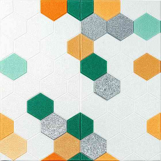 Панель стеновая 3D 700х700х4мм Мозаика зелёно-жёлтая SW-00002015 Киев