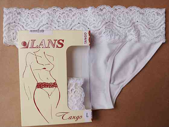 Женские трусики кружевные Lans Танго (2шт в уп) Lans 26/030 S, Белый Киев