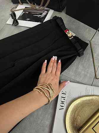 Женские универсальные базовые брюки палаццо костюмка Черный, 44/46 Одесса