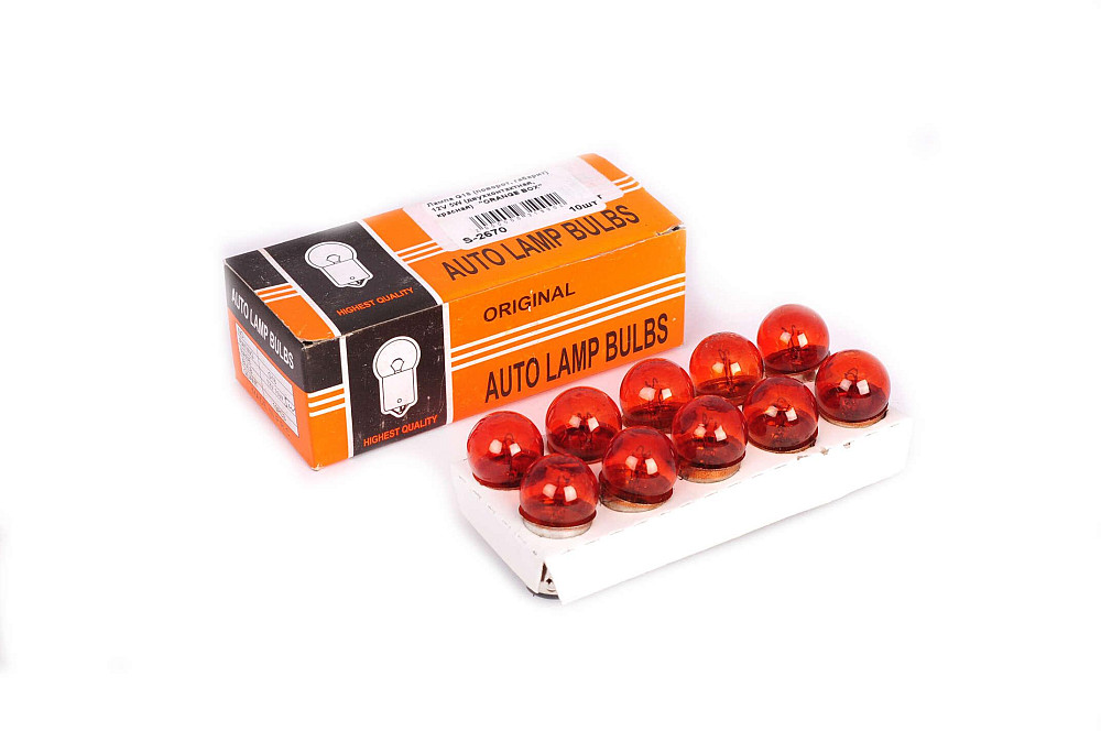 Лампа G18 (поворот, габарит) 12V 5W (червона) ORANGE BOX Київ - фото 1