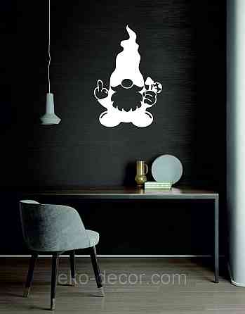 Декоративное настенное Панно «Гном», Декор на стену 70*46 см, Белый Киев