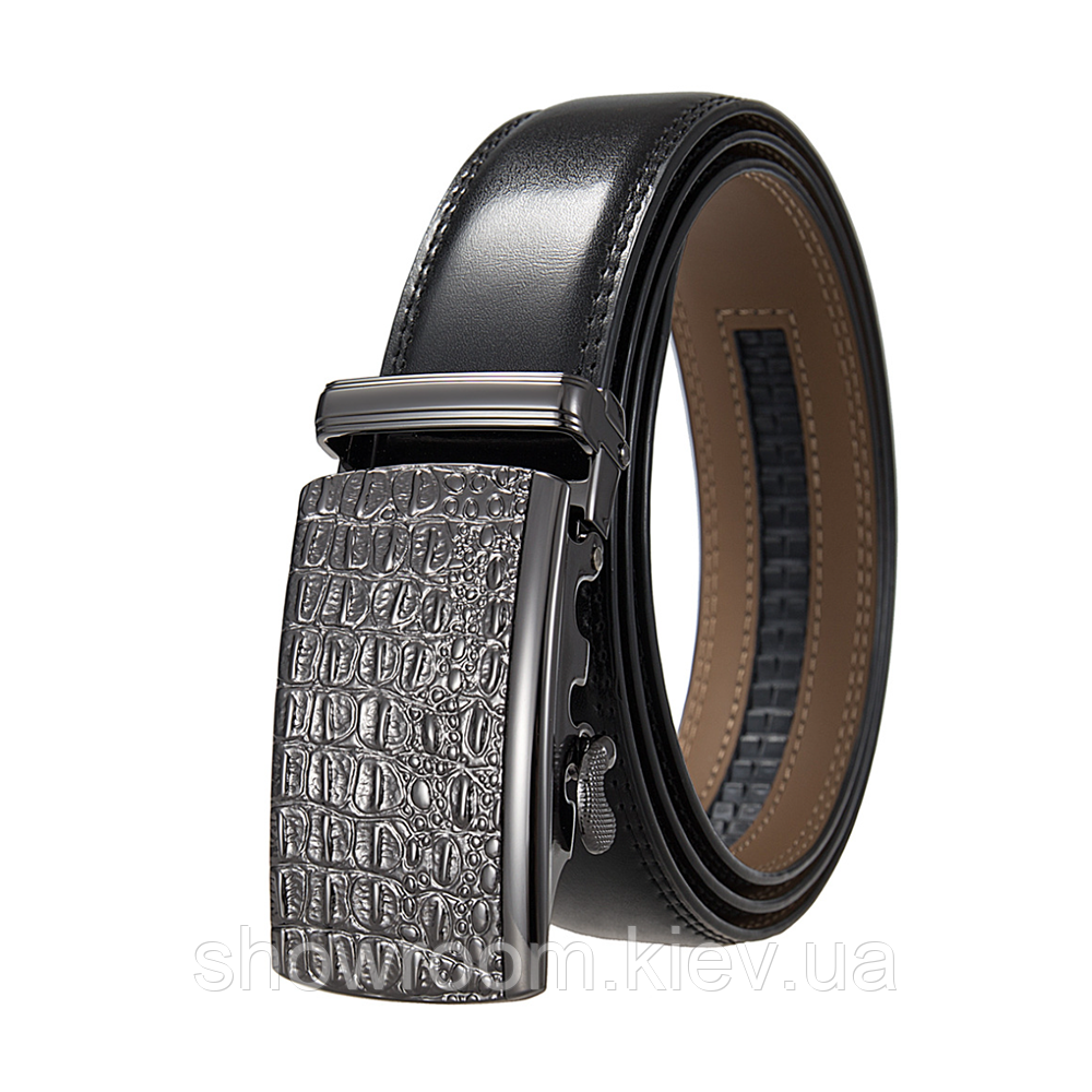 Чоловічий ремінь із пряжкою автомат Leather Collection (7816) Київ - фото 1
