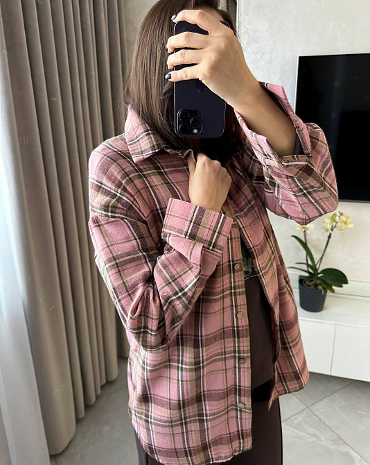 Женская повседневная рубашка в клетку на пуговицах Одесса - изображение 5