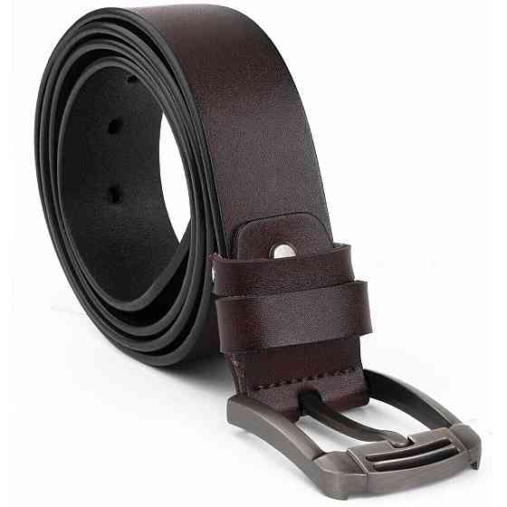 Ремень мужской с затемненной пряжкой механика Vintage 20313 Коричневый Киев