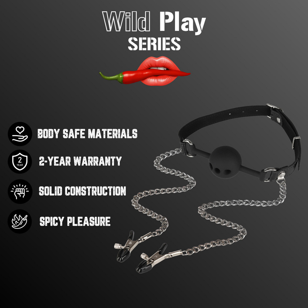 Набір БДСМ - Erospace Wild Play Mouth Gag With Nipple Clamps C15 Sex Aura Київ - фото 2