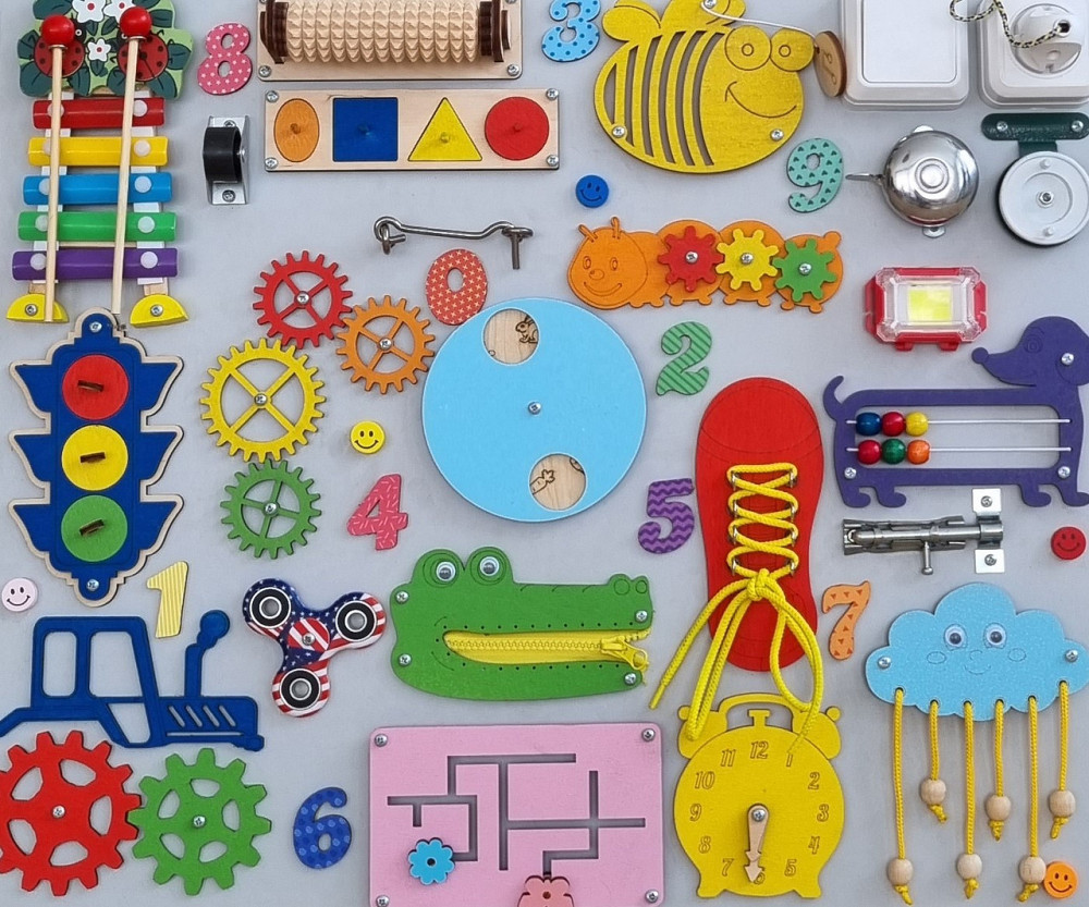 Бізіборд Розвивальна дошка 50х60 унісекс Розвивальну дошку для дітей від 6 місяців для розвитку дрібної моторики Тернопіль - фото 2