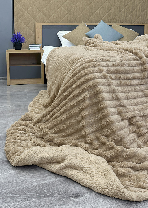 Плед 200х230 см (+-10см) на овчине 