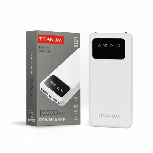 Павербанк 10000 mAh Titanum TPB-OL21 White білий Житомир