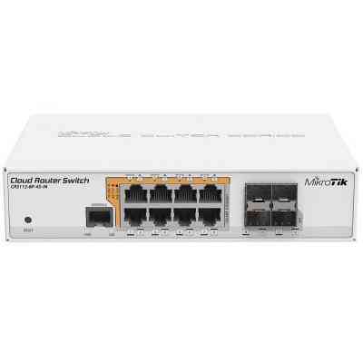 Комутатор Mikrotik CRS112-8P-4S-IN, 8x Gigabit Passive PoE / 802.3af/at ports, 4x SFP ports, RouterO Вінниця