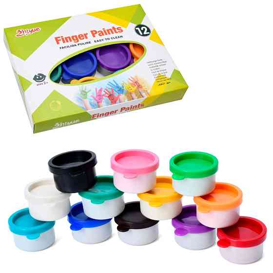 Набір для творчості "Пальчикові фарби" Bamvi MK 5394, 12 кольорів, 30 мл Вінниця