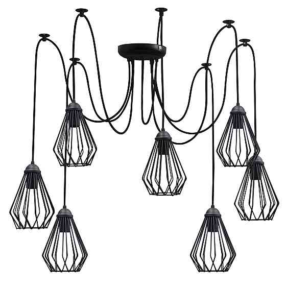 Подвесная люстра под старину паук черная 7 ламп Silvia NL 05371-7 Одесса