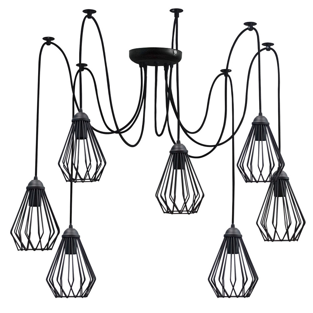 Подвесная люстра под старину паук черная 7 ламп Silvia NL 05371-7 Одесса - изображение 1