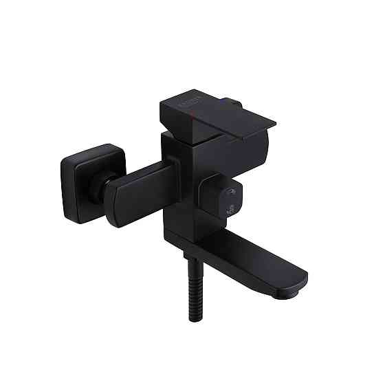 Змішувач для ванни з душовим гарнітуром Kroner KRP Edelstahl Kubus - SCH060 чорний Київ