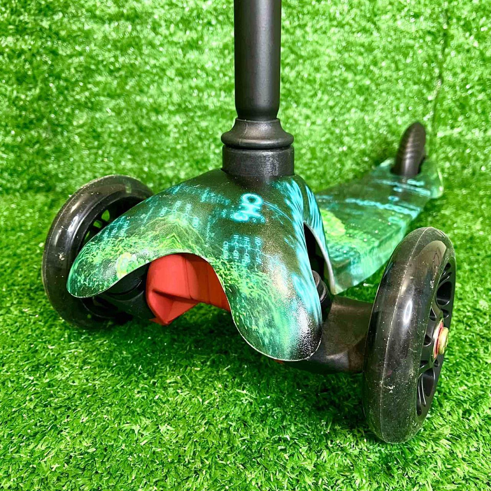 Самокат триколісний Skyper MINI колеса PU 120мм на 2-4 роки Чорний із зеленим (112-70899) Чернигов - изображение 10