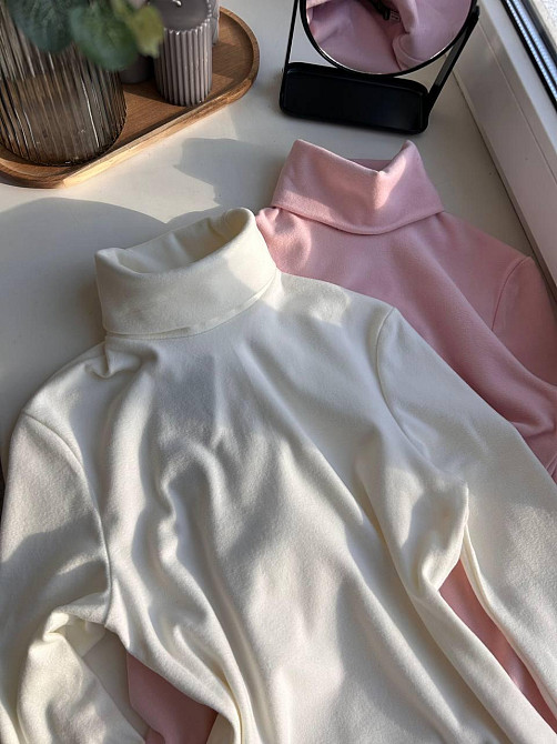 Жіночий теплий базовий гольф ангора на флісі Молочний, 48/52 Одеса - фото 4