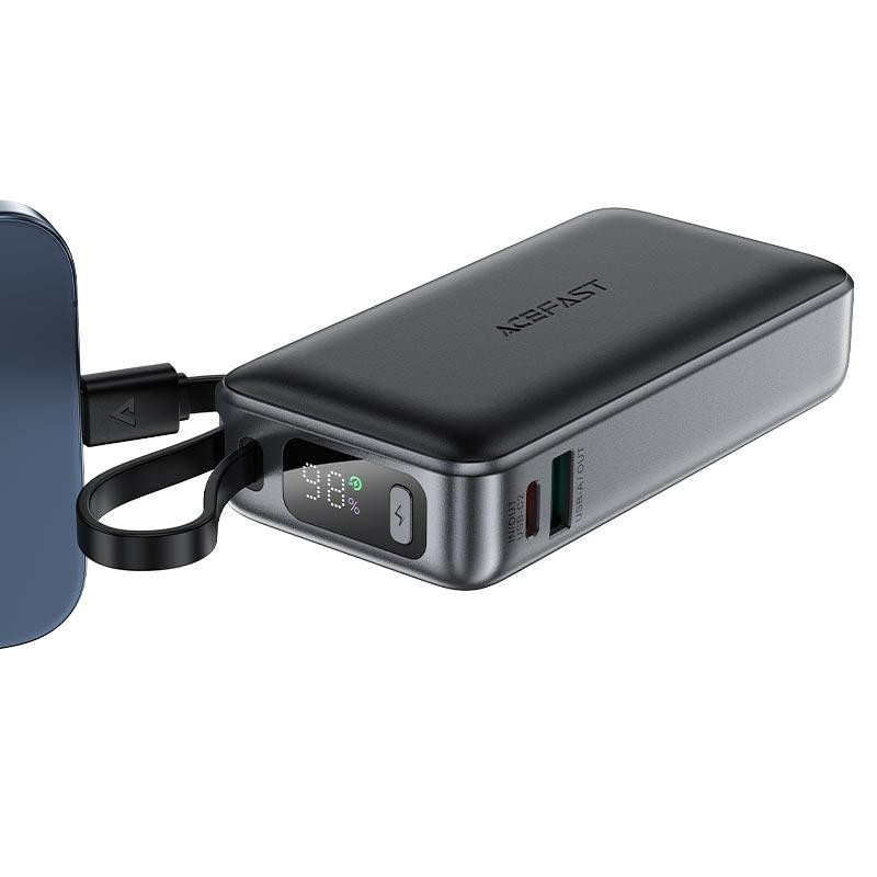 Павербанк 10000 mAh ACEFAST M7 30W PD швидка зарядка кабель у комплекті чорний power bank повербанк Одеса - фото 5