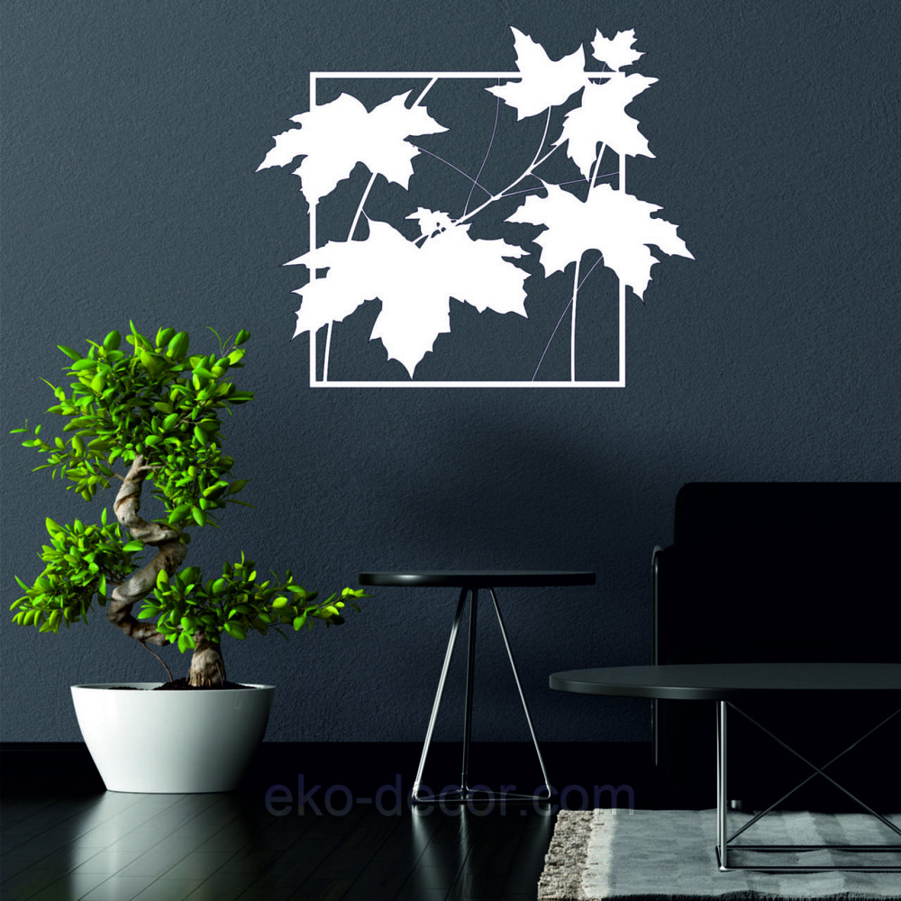 Декоративне настінне Панно «Листя» Декор на стіну 50*41 см, Білий Київ - фото 2