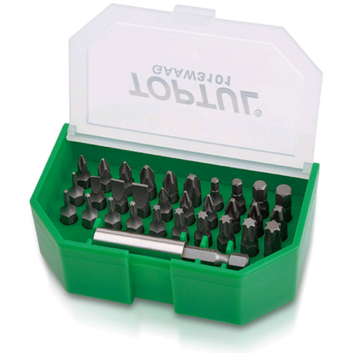 Набір біт для шуруповерта 31ед. TOPTUL 1/4" SL;PH;PZ;TORX;HEX + магнітний тримач GAAW3101 Чернігів