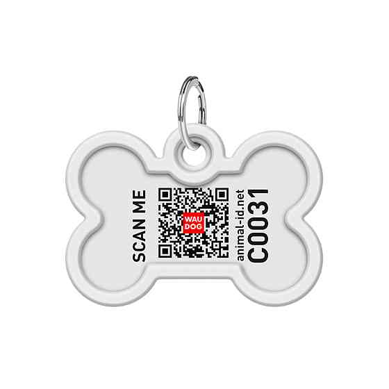 Адресник для собак и кошек металлический WAUDOG Smart ID с QR паспортом, рисунок 