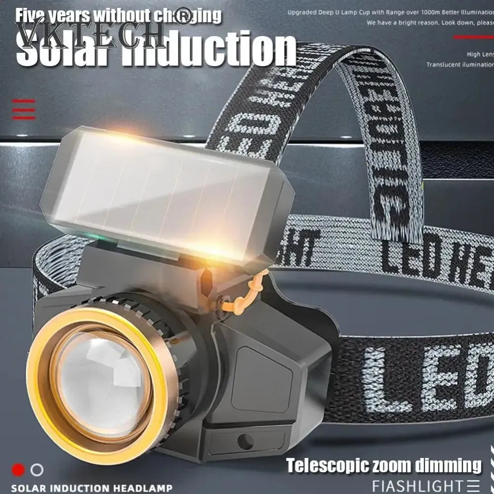 Налобний ліхтар із сонячною панеллю BL WH 9958A Одеса - фото 1