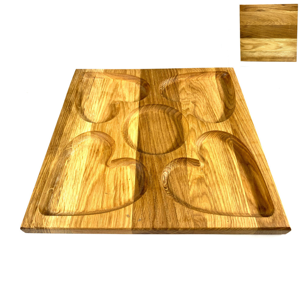 Деревʼяна тарілка квадратна з натурального дерева для закусок, закусочна тарілка 30х30х2,5 см Кам'янець-Подільський - фото 1