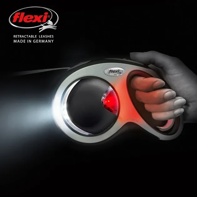 Ліхтарик на рулетку-повідець Flexi LED USB діаметр 7 см (чорний) Вінниця - фото 2