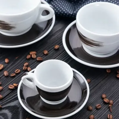 Чашка Ancap cappuccino large 260 мл, серія Verona Millecolori Black (35132) Винница - изображение 2