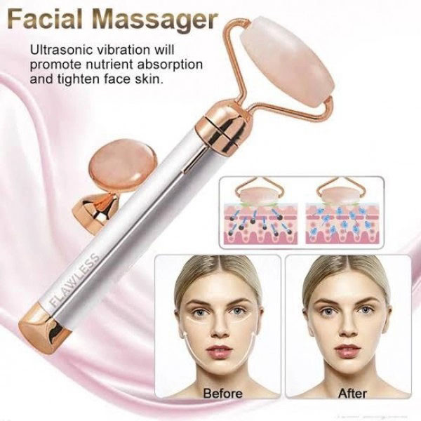 Масажер ролик електричний для особи Facial Roller Massager. Колір бежевий YI-94 Івано-Франківськ - фото 3
