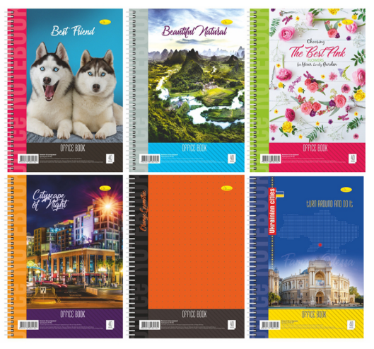 Блокнот А4/40 арк. "Апельсин" # м'яка обкл. лаковка, пружина збоку, Б-Л4-40, шт Київ - фото 1