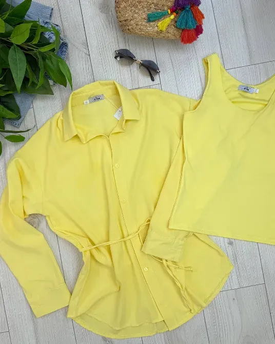 Жіноча лляна сорочка та базова майка купити недорого Одеса - фото 3