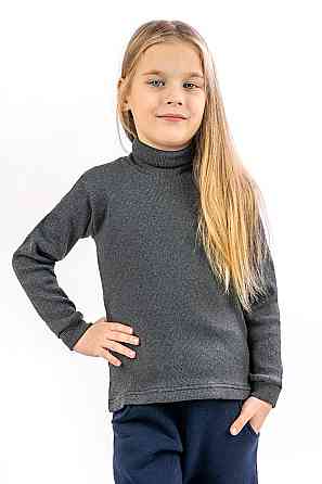 Водолазка детская, подростковая, темно-серая, хлопок, топ Крохатушка одяг Киев