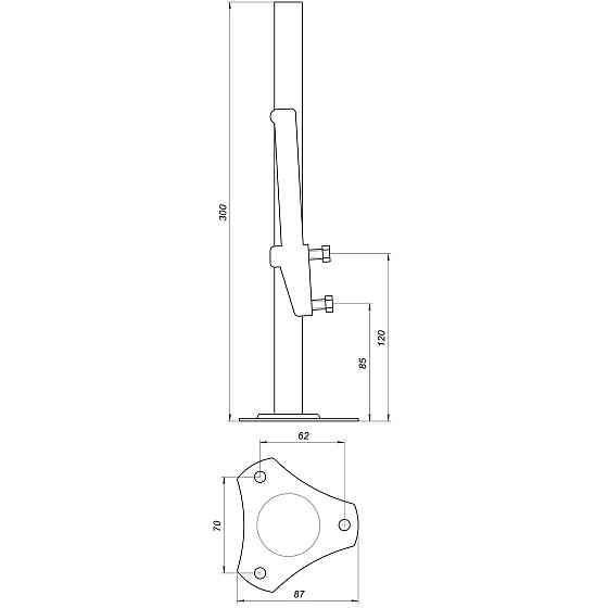 Підлоговий кронштейн панельного радіатора висота-300мм FBPR-300 CRISTAL Київ