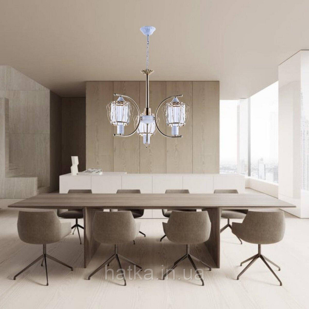 Люстра стельова Sirius Ю 8874А/3 на 3 плафони Київ - фото 2