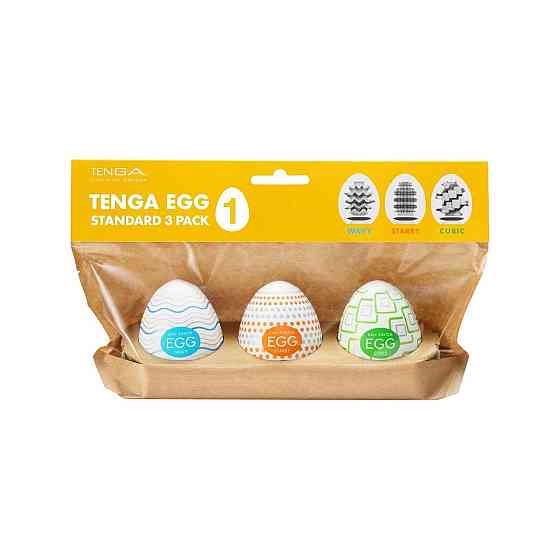 Набір мастурбаторів-яєць Tenga Egg Standard 3 Pack 1 (Wavy, Starry, Cubic) Sex Aura Київ