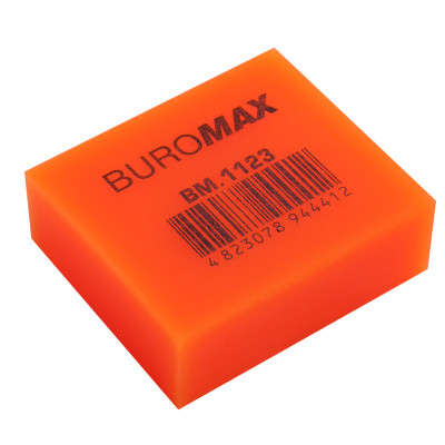 Ластик Buromax NEON, прямоугольная 40x35x14 мм, мягкий пластик, ассорти цветов (BM.1123) Винница - изображение 3
