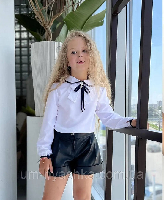 Гарна шкільна блузка з довгим рукавом 134-140 Кривий Ріг - фото 1