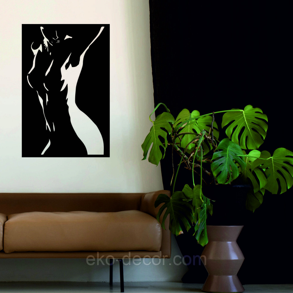 Декоративное настенное Панно «Силуэт женщины», Декор на стену 110*72 см, Черный Киев - изображение 4