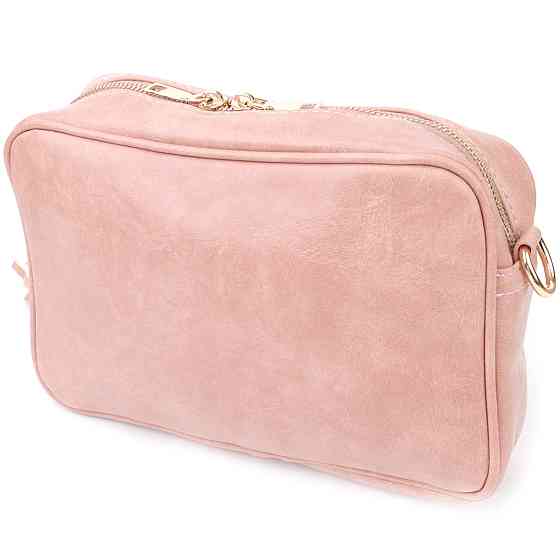 Жіноча сумка з плюшевою вставкою на лицьовій стороні з екошкіри Vintage sale_15133 Рожевий Київ