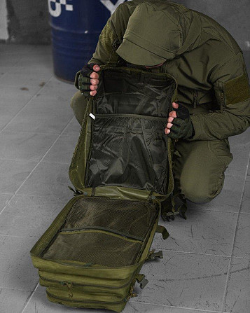 Рюкзак тактический олива 45л крепкий армейский сумка много отделений Киев - изображение 19