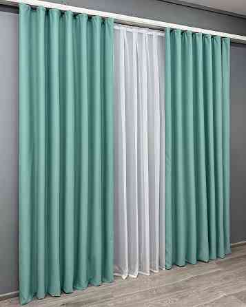 Комплект готовых штор VR-Textil Блэкаут Midnight № 1229ш Бирюзовый 200х270 см 2 шт (32-287) Киев