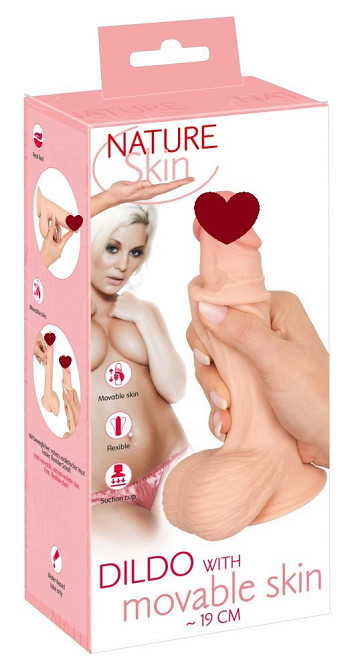 Фалоімітатор - Nature Skin Dildo With Movable Skin, 19 см Sex Aura Київ - фото 1