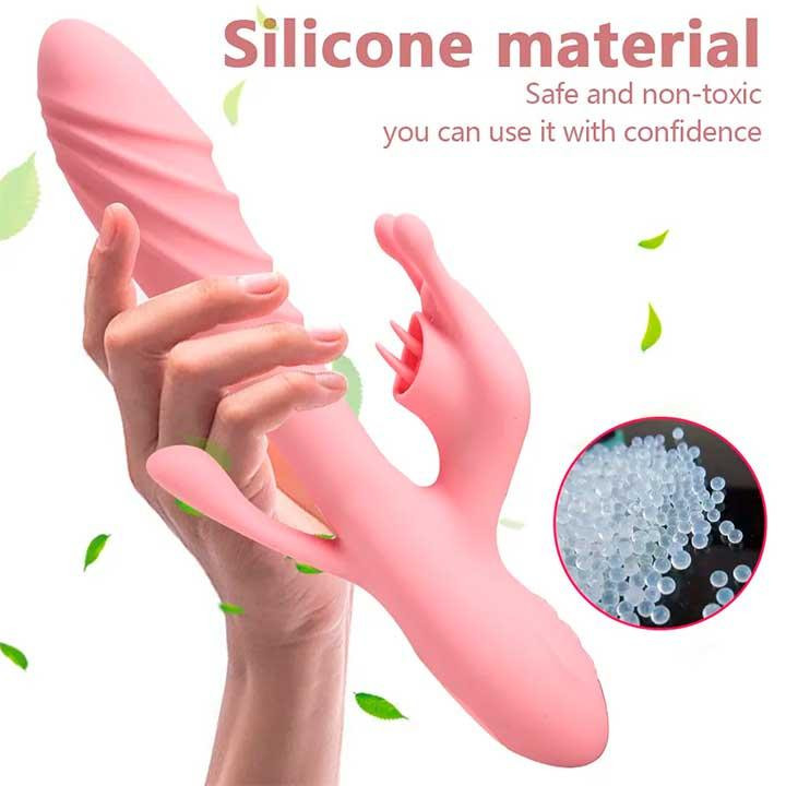 Вібратор Rebbit 3в1 з підігрівом 12 режимів вібрації рожевий Вінниця - фото 6