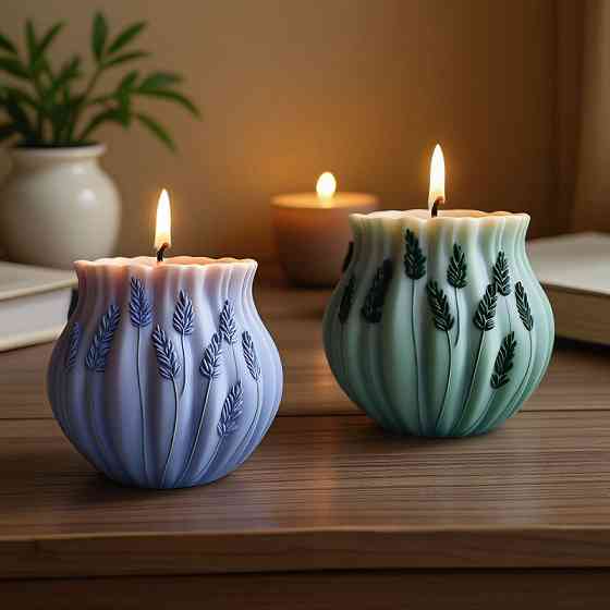 Силиконовая форма для изготовления свечи, молд 91 х 78 мм  для изделий из соевого,пчелиного воска и парафина Каменец-Подольский